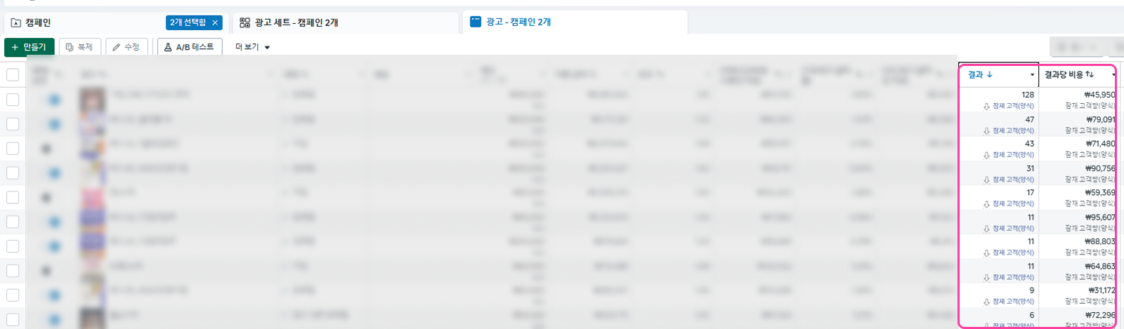 결마케팅 광고 운영 대시보드